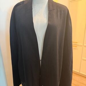 Black wool jacket with unique metal and zipper detail. size XL